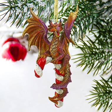 Design Toscano Diamond Dragon Holiday Ornament & Reviews | Wayfair